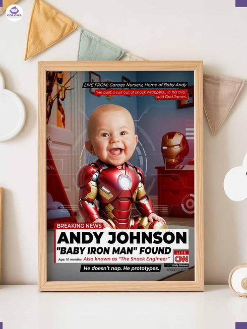Custom Baby News Poster – Personalized Little Hero Wall Art